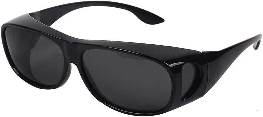 HD Night Day Driving Wrap Around Prescription Glasses Anti Glare Sunglasses with Polarized Lens for Man and Women