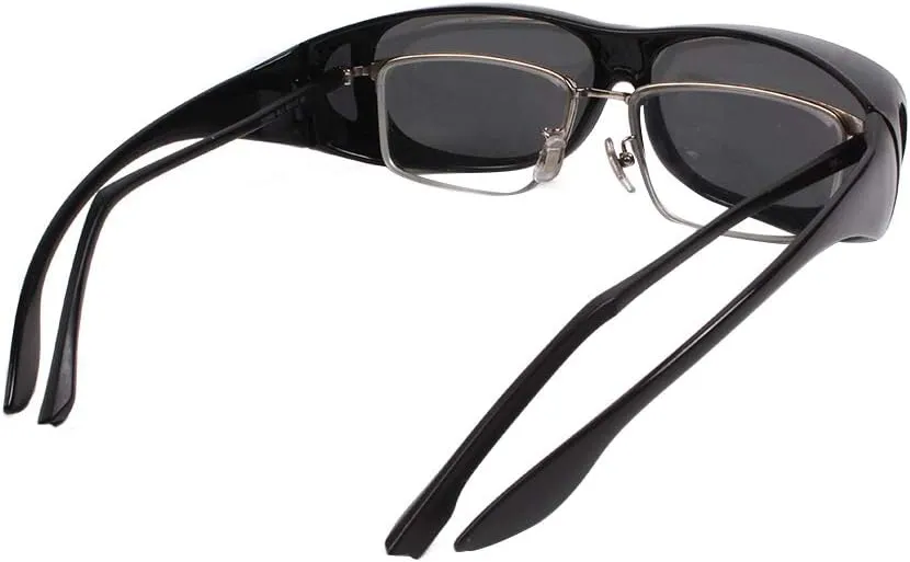 HD Night Day Driving Wrap Around Prescription Glasses Anti Glare Sunglasses with Polarized Lens for Man and Women