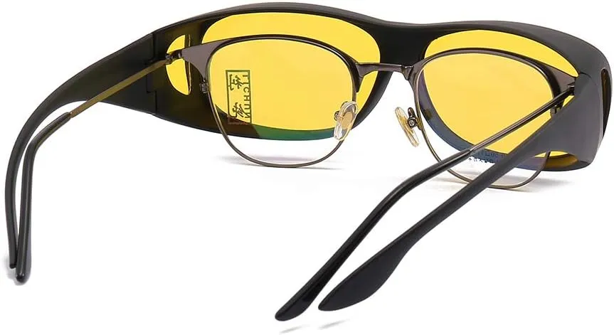 HD Night Day Driving Wrap Around Prescription Glasses Anti Glare Sunglasses with Polarized Lens for Man and Women