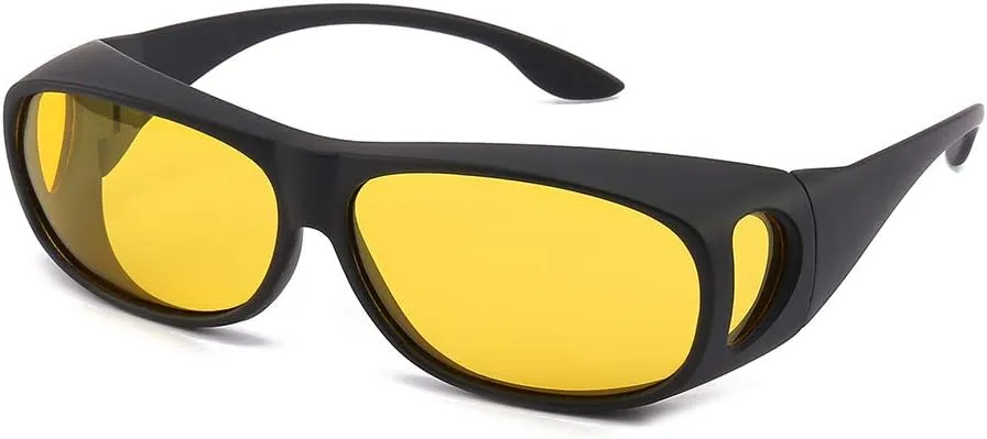 HD Night Day Driving Wrap Around Prescription Glasses Anti Glare Sunglasses with Polarized Lens for Man and Women