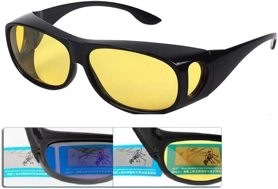 HD Night Day Driving Wrap Around Prescription Glasses Anti Glare Sunglasses with Polarized Lens for Man and Women