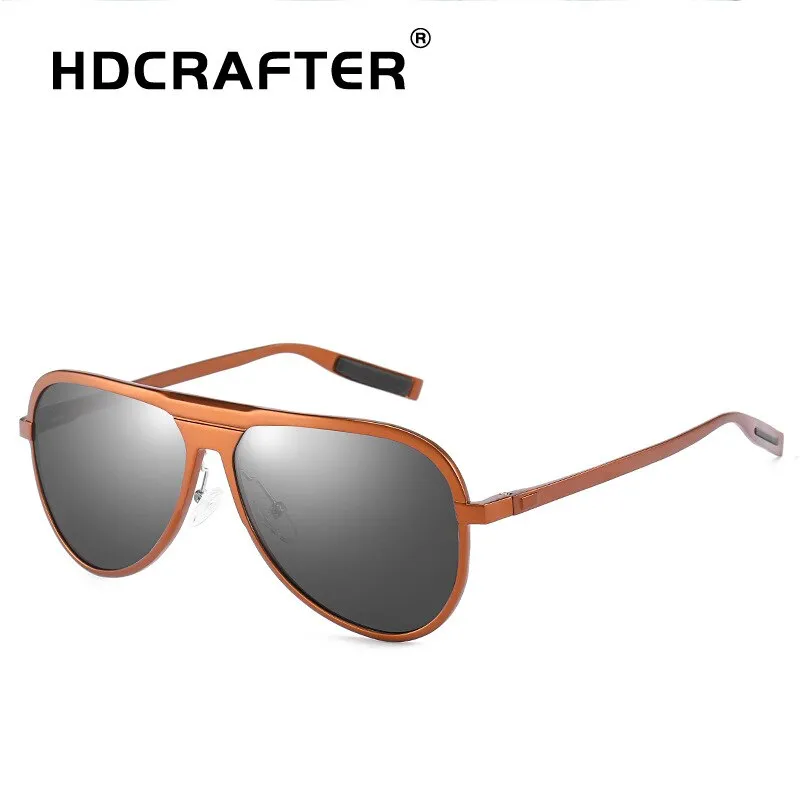 Hdcrafter Men's Full Rim Aluminum Magnesium Round Frame Polarized Sunglasses G9828