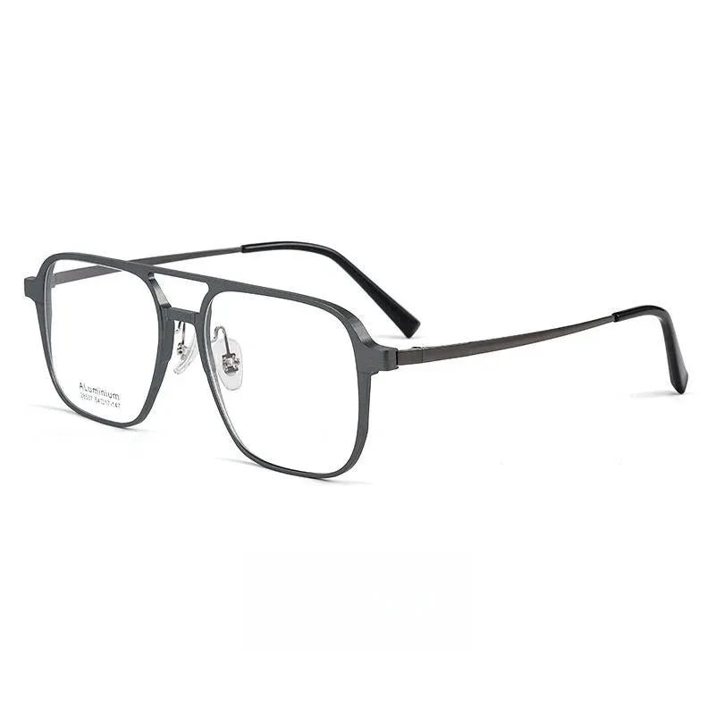 Hdcrafter Men's Full Rim Large Square Double Bridge Titanium Eyeglasses 28537