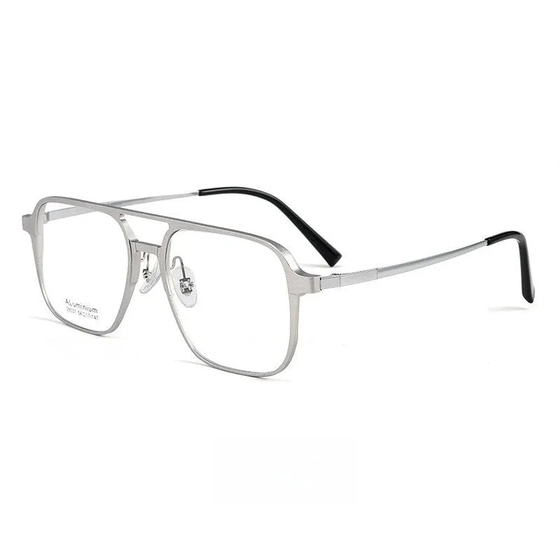 Hdcrafter Men's Full Rim Large Square Double Bridge Titanium Eyeglasses 28537