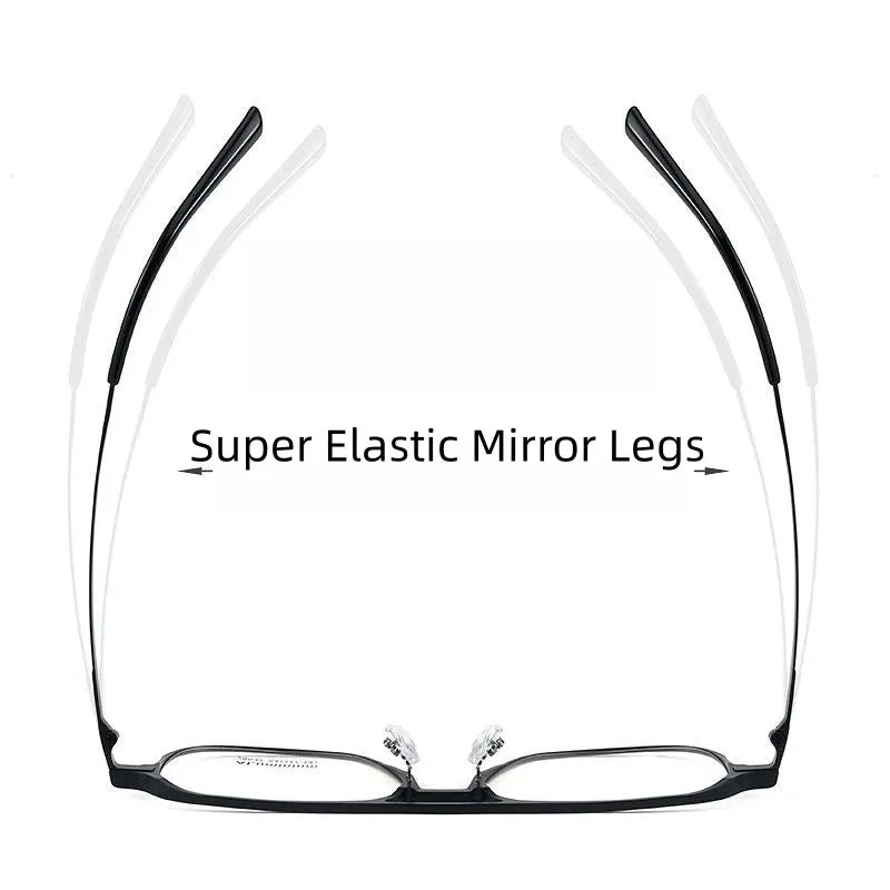 Hdcrafter Men's Full Rim Large Square Double Bridge Titanium Eyeglasses 28537