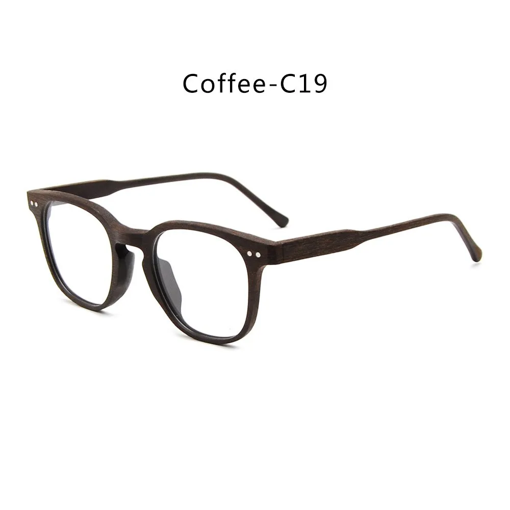 Hdcrafter Men's Full Rim Square Bamboo Wood Eyeglasses M9205