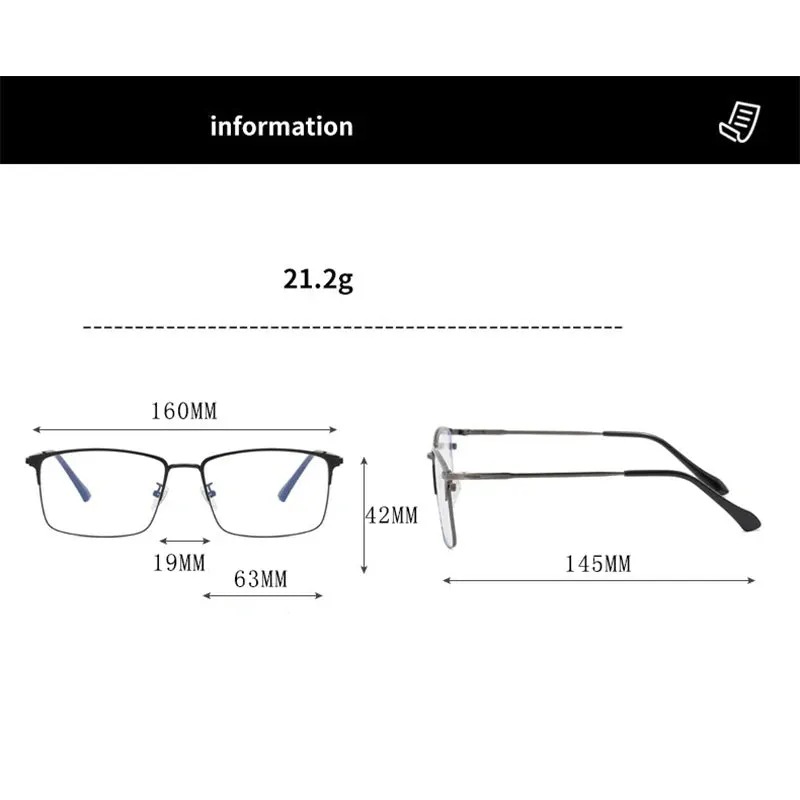 Hdcrafter Mens Oversized Full Rim Square Titanium Eyeglasses 101951