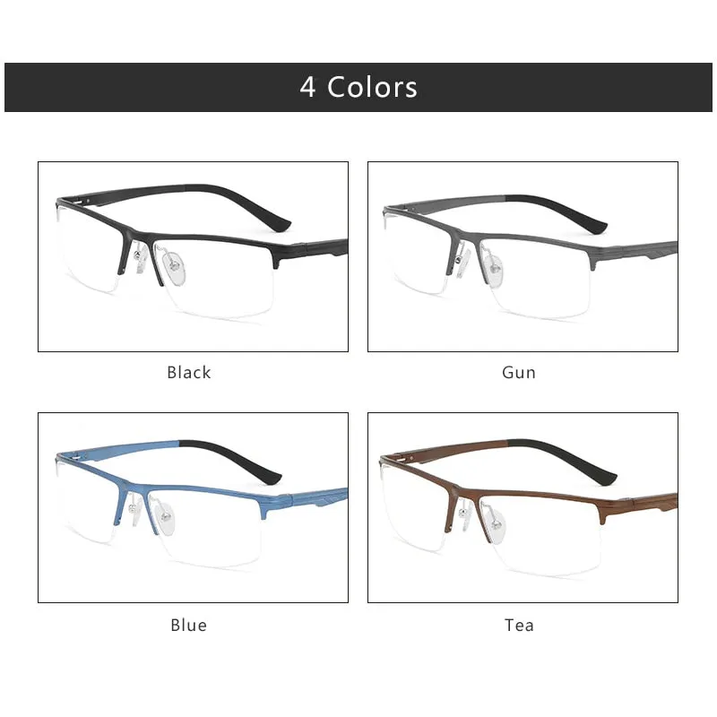 Hdcrafter Men's Semi Rim Rectangle Tr 90 Alloy Eyeglasses Kl6122
