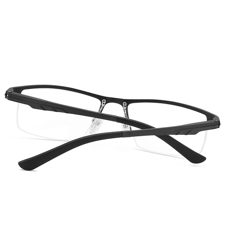 Hdcrafter Men's Semi Rim Rectangle Tr 90 Alloy Eyeglasses Kl6122