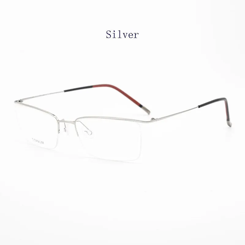Hdcrafter Men's Semi Rim Square Titanium Eyeglasses 5502