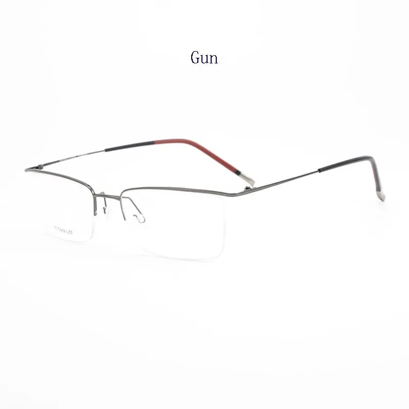 Hdcrafter Men's Semi Rim Square Titanium Eyeglasses 5502