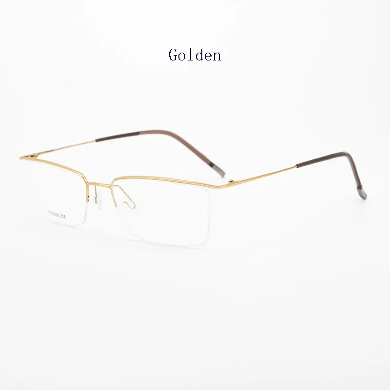 Hdcrafter Men's Semi Rim Square Titanium Eyeglasses 5502
