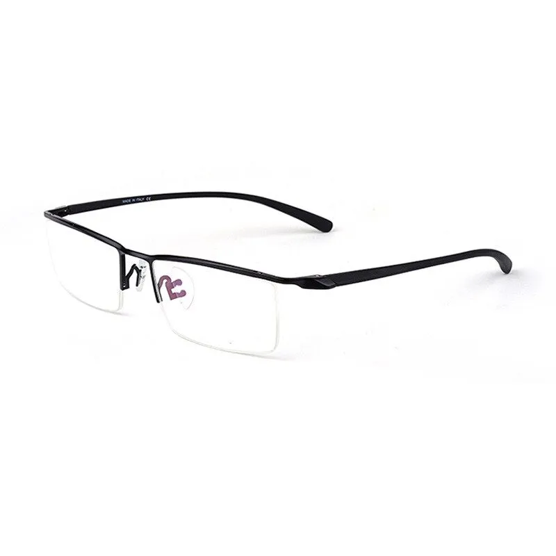 Hdcrafter Men's Semi Rim Square Titanium Eyeglasses P8190