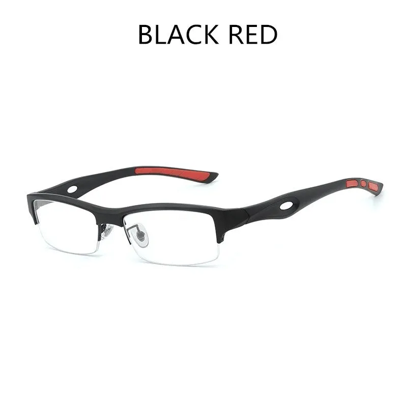Hdcrafter Men's TR 90 Rectangle Semi Rim Frame Eyeglasses L1077