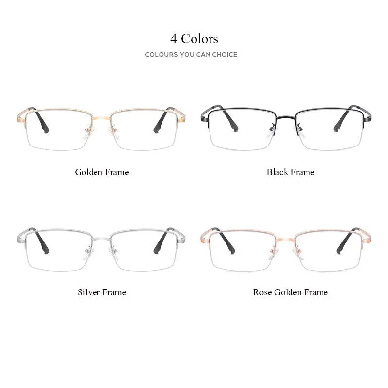 Hdcrafter Unisex Full Rim Rectangle Square Alloy Frame Eyeglasses 2332