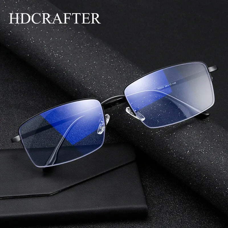 Hdcrafter Unisex Full Rim Rectangle Square Alloy Frame Eyeglasses 2332