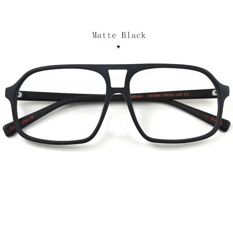 Hdcrafter Unisex Full Rim Square Double Bridge Acetate Tr 90 Eyeglasses Ft8896