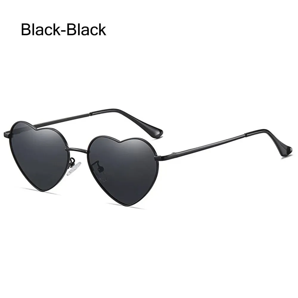 Heart-Shaped Sunglasses for Women Retro Metal Frame Heart Sun Glasses Lovely Shades Vintage 90s Glasses UV400 Protection Eyewear