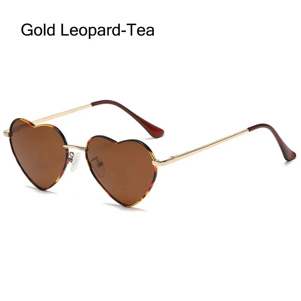 Heart-Shaped Sunglasses for Women Retro Metal Frame Heart Sun Glasses Lovely Shades Vintage 90s Glasses UV400 Protection Eyewear