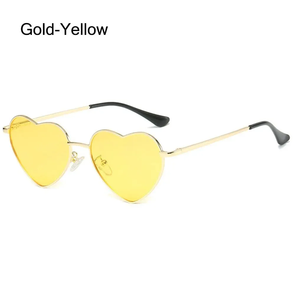 Heart-Shaped Sunglasses for Women Retro Metal Frame Heart Sun Glasses Lovely Shades Vintage 90s Glasses UV400 Protection Eyewear