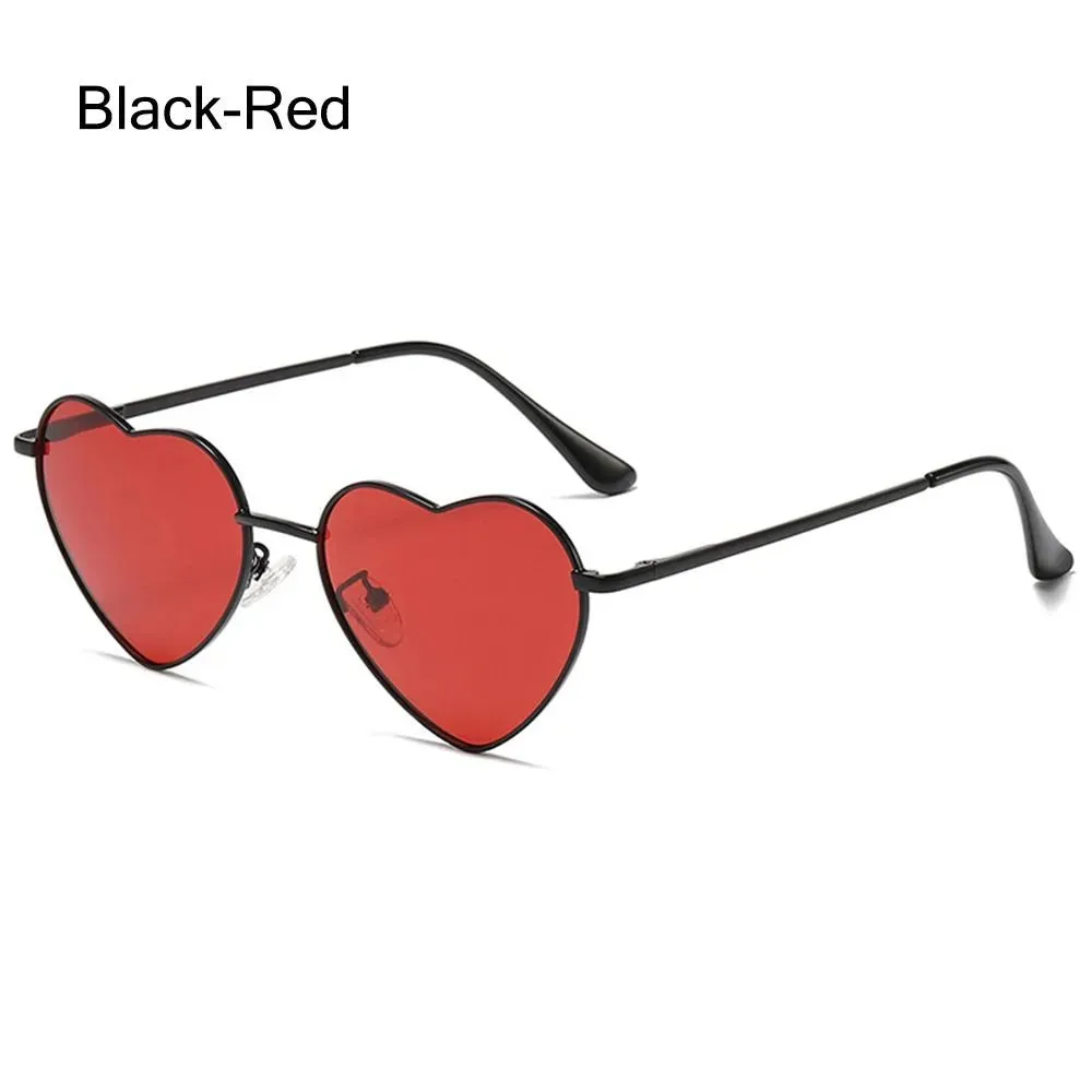 Heart-Shaped Sunglasses for Women Retro Metal Frame Heart Sun Glasses Lovely Shades Vintage 90s Glasses UV400 Protection Eyewear