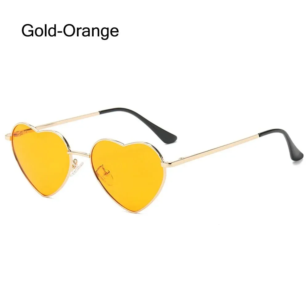 Heart-Shaped Sunglasses for Women Retro Metal Frame Heart Sun Glasses Lovely Shades Vintage 90s Glasses UV400 Protection Eyewear