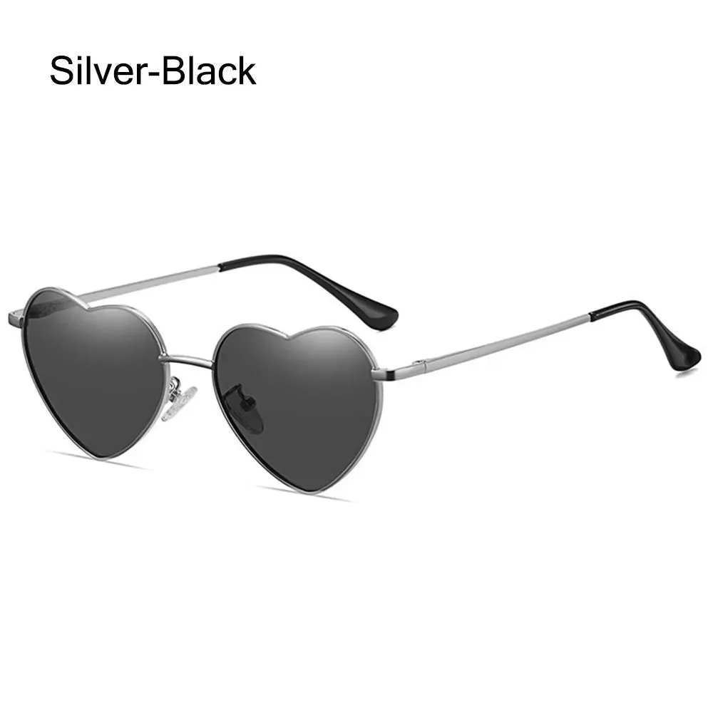 Heart-Shaped Sunglasses for Women Retro Metal Frame Heart Sun Glasses Lovely Shades Vintage 90s Glasses UV400 Protection Eyewear
