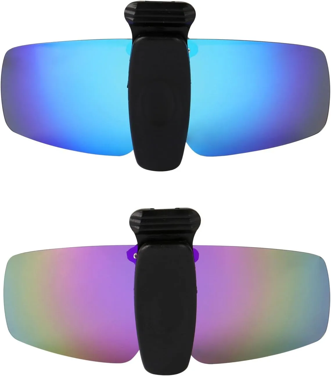 HKUCO Reinforce Sunglasses Clip Blue/Purple Polarized Lenses Hat Visors Clip-on Sunglasses For Fishing/Biking/Hiking/Golf UV400 Protect