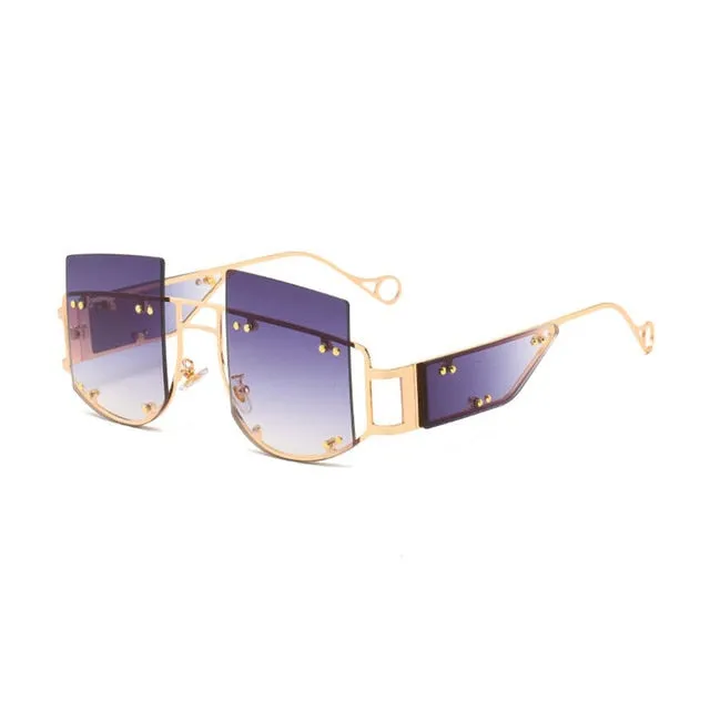 Hollow Out Oversized Square Sunglasses