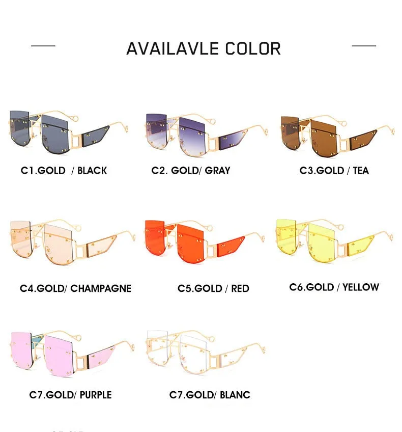 Hollow Out Oversized Square Sunglasses