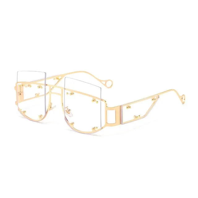 Hollow Out Oversized Square Sunglasses