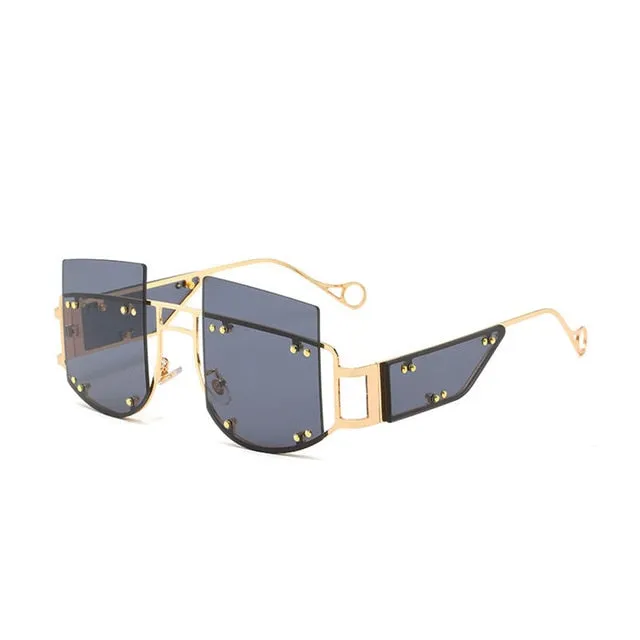 Hollow Out Oversized Square Sunglasses