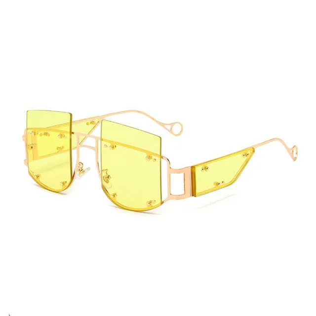 Hollow Out Oversized Square Sunglasses