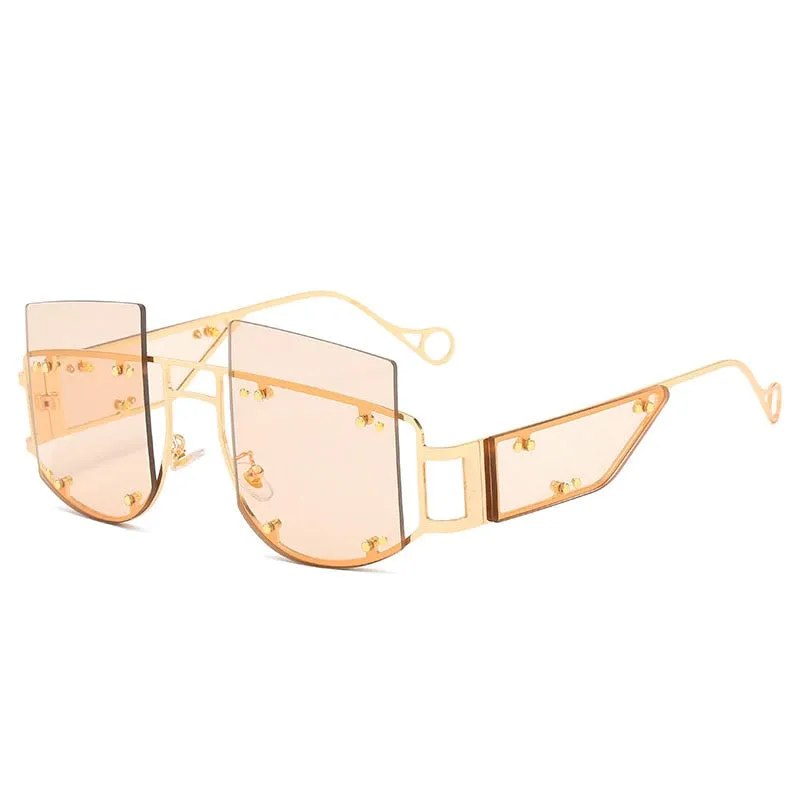 Hollow Out Oversized Square Sunglasses
