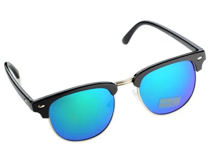 HOT Fashion Classic Retro Golden Mirrored Lens Sunglasses Brown Shades Women Men Accessories