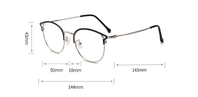 Hotochki Full Rim Cat Eye Alloy Frame Eyeglasses 9029