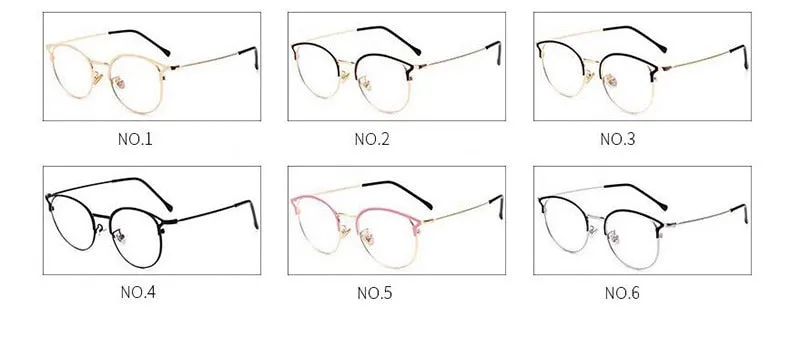 Hotochki Full Rim Cat Eye Alloy Frame Eyeglasses 9029