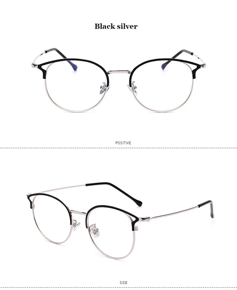 Hotochki Full Rim Cat Eye Alloy Frame Eyeglasses 9029
