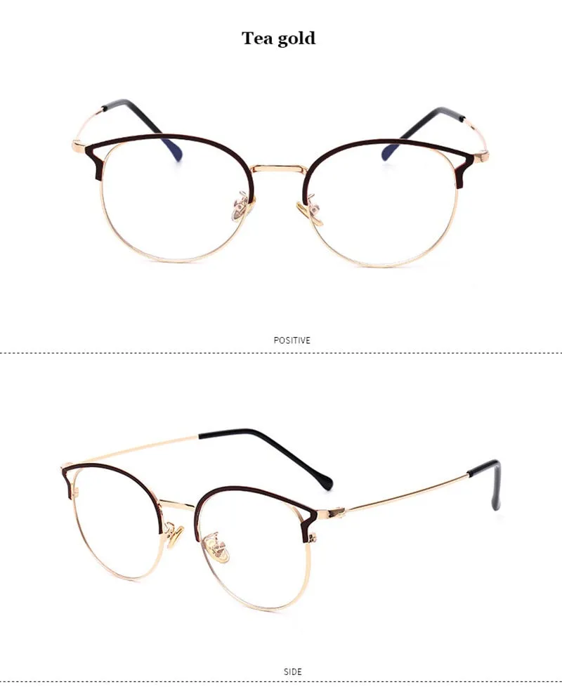 Hotochki Full Rim Cat Eye Alloy Frame Eyeglasses 9029