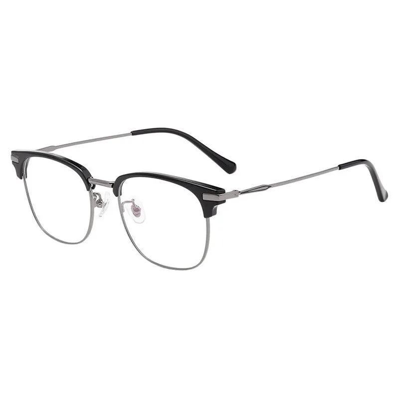 Hotochki Men's Full Rim Square Titanium Alloy Eyeglasses 2318y