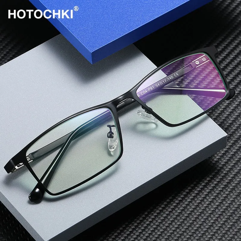 Hotochki Men's Full Rim TR-90 Resin Alloy Frame Eyeglasses T316