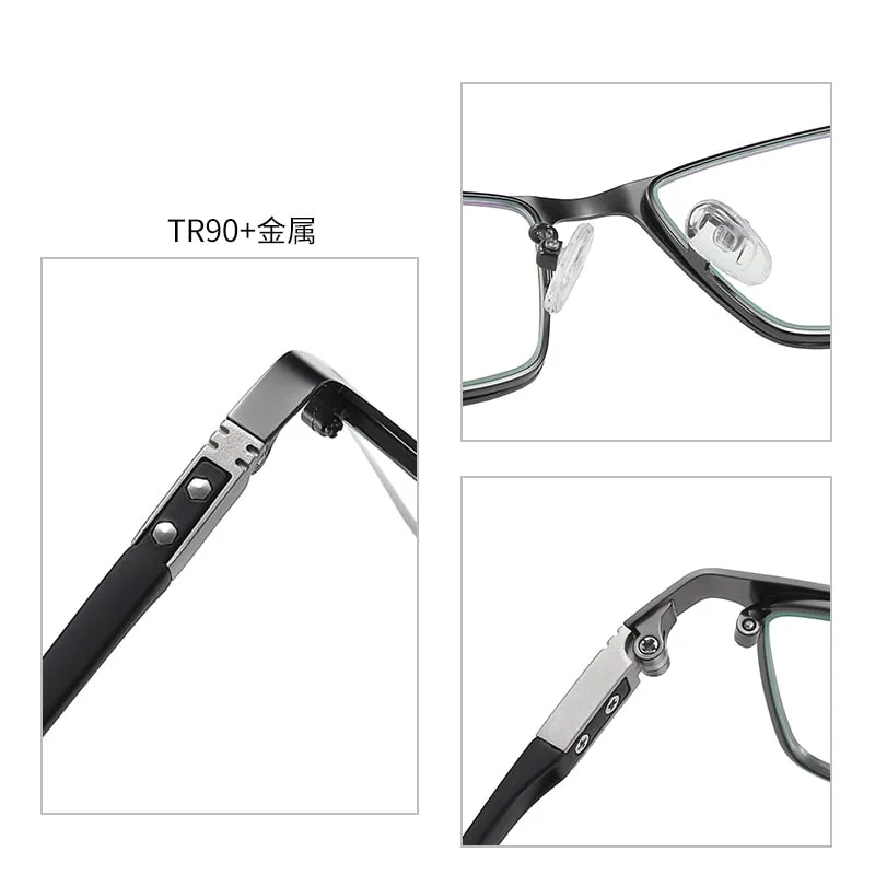 Hotochki Men's Full Rim TR-90 Resin Alloy Frame Eyeglasses T316