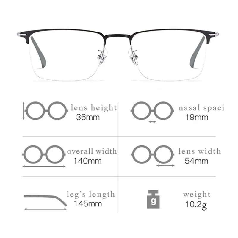 Hotochki Men's Full/Semi Rim SquareTitanium Frame Eyeglasses 0608-0606