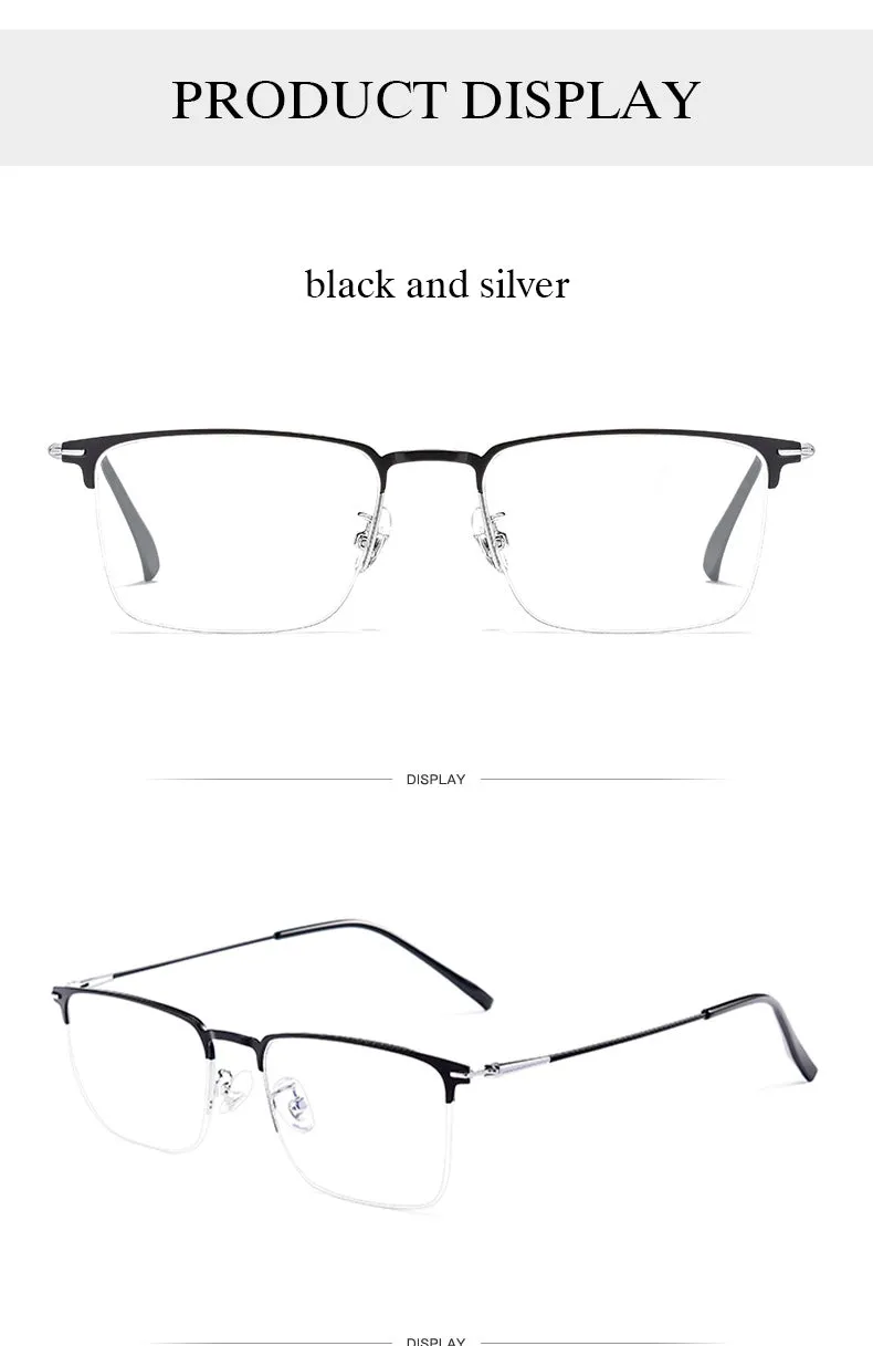 Hotochki Men's Full/Semi Rim SquareTitanium Frame Eyeglasses 0608-0606