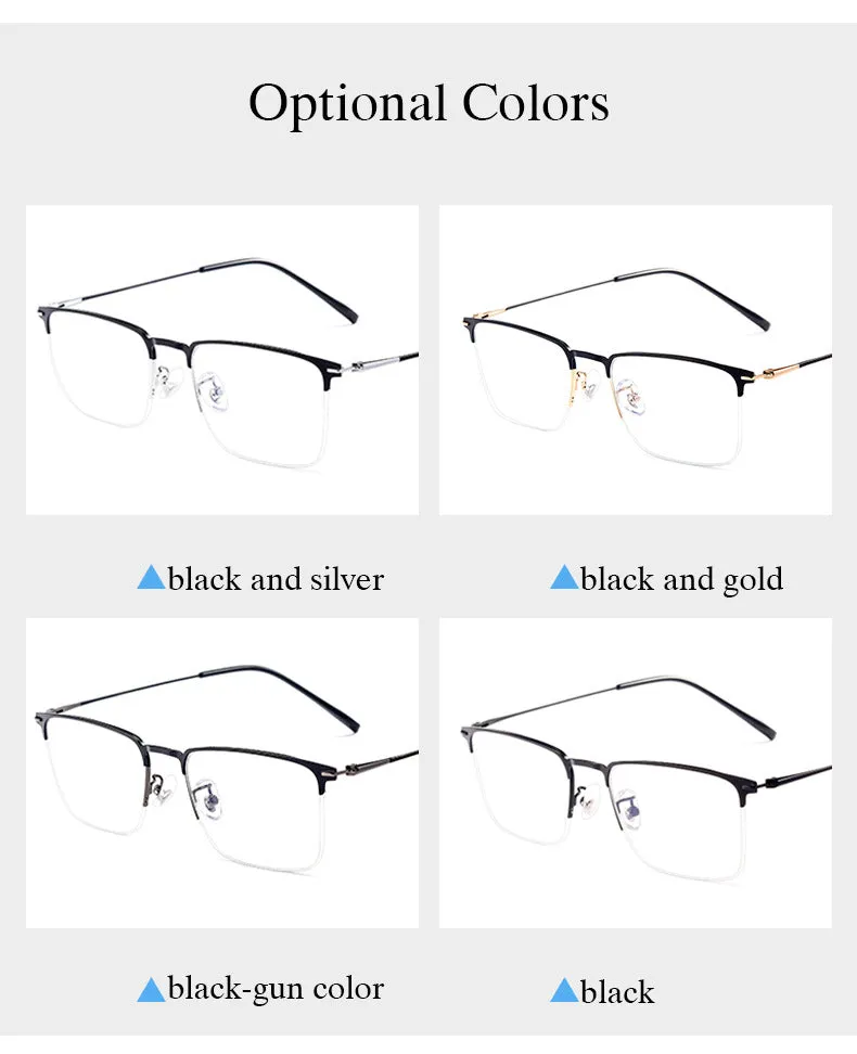 Hotochki Men's Full/Semi Rim SquareTitanium Frame Eyeglasses 0608-0606