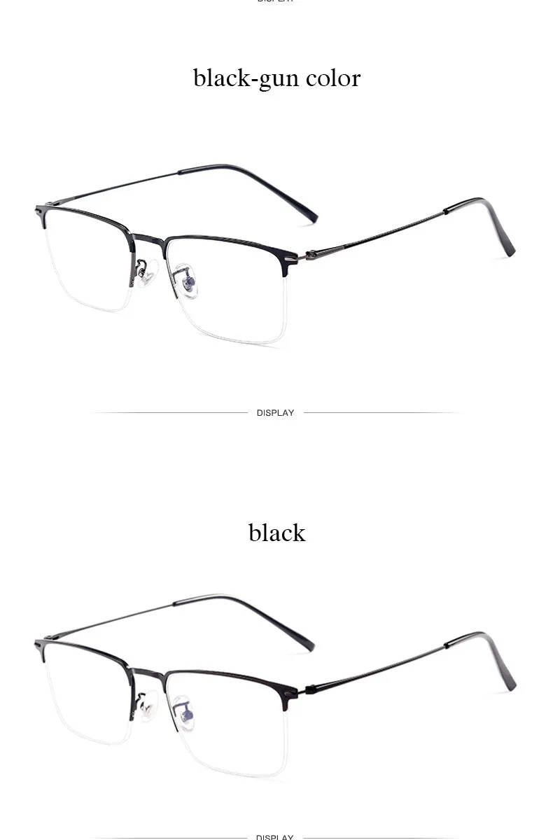 Hotochki Men's Full/Semi Rim SquareTitanium Frame Eyeglasses 0608-0606