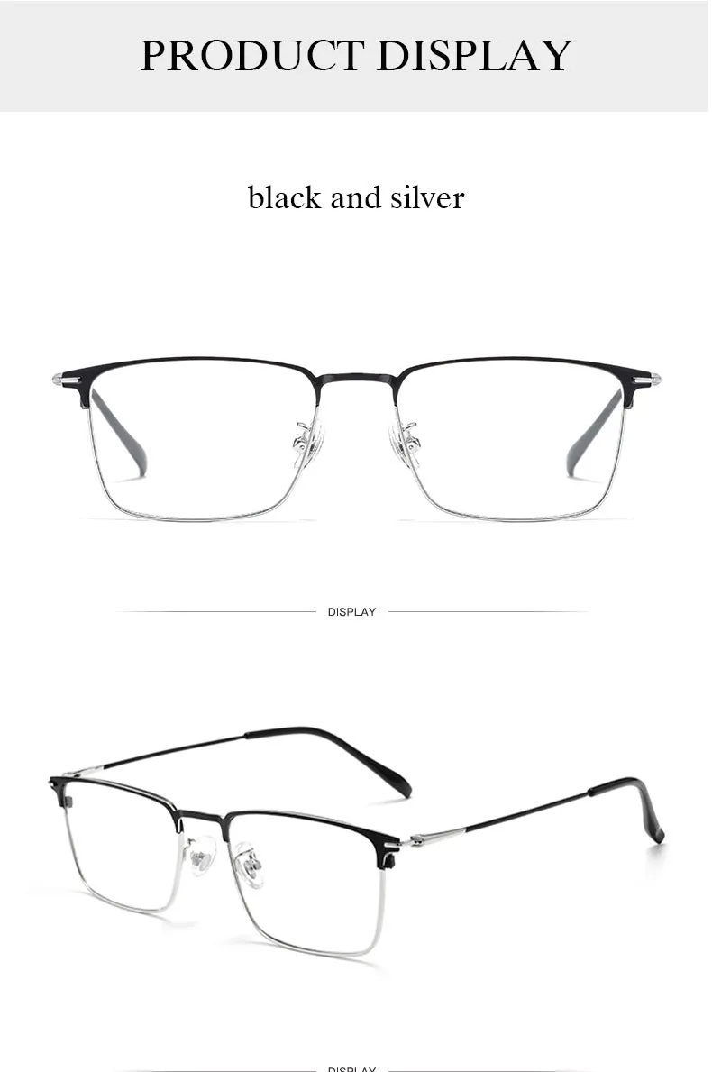 Hotochki Men's Full/Semi Rim SquareTitanium Frame Eyeglasses 0608-0606