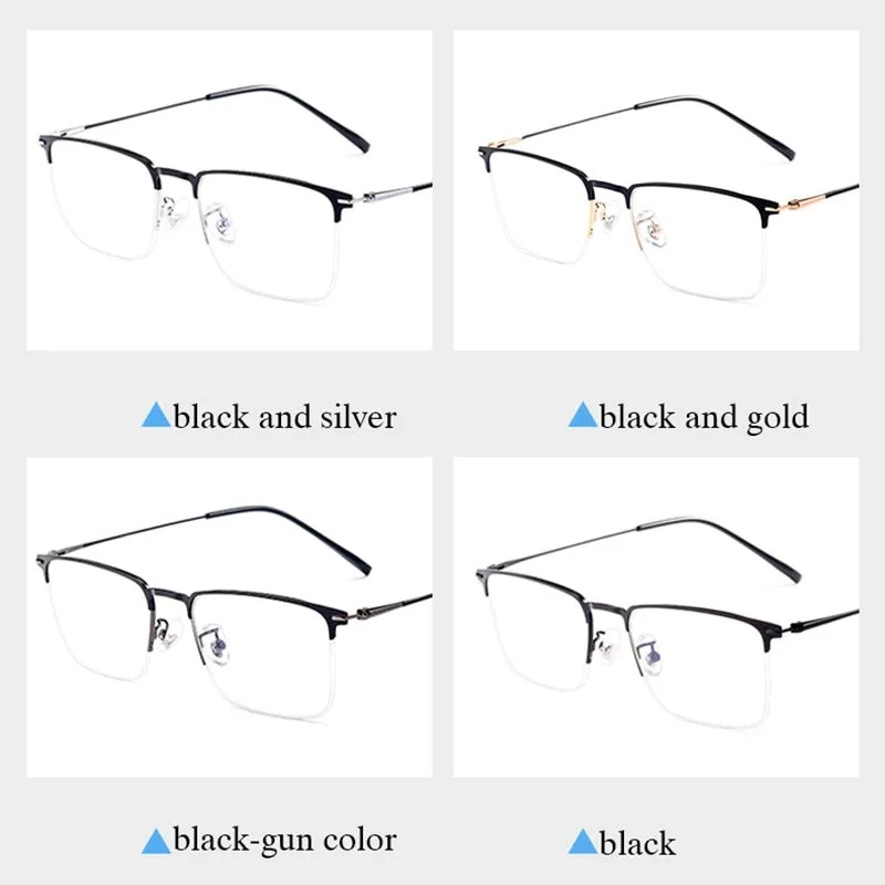 Hotochki Men's Full/Semi Rim SquareTitanium Frame Eyeglasses 0608-0606