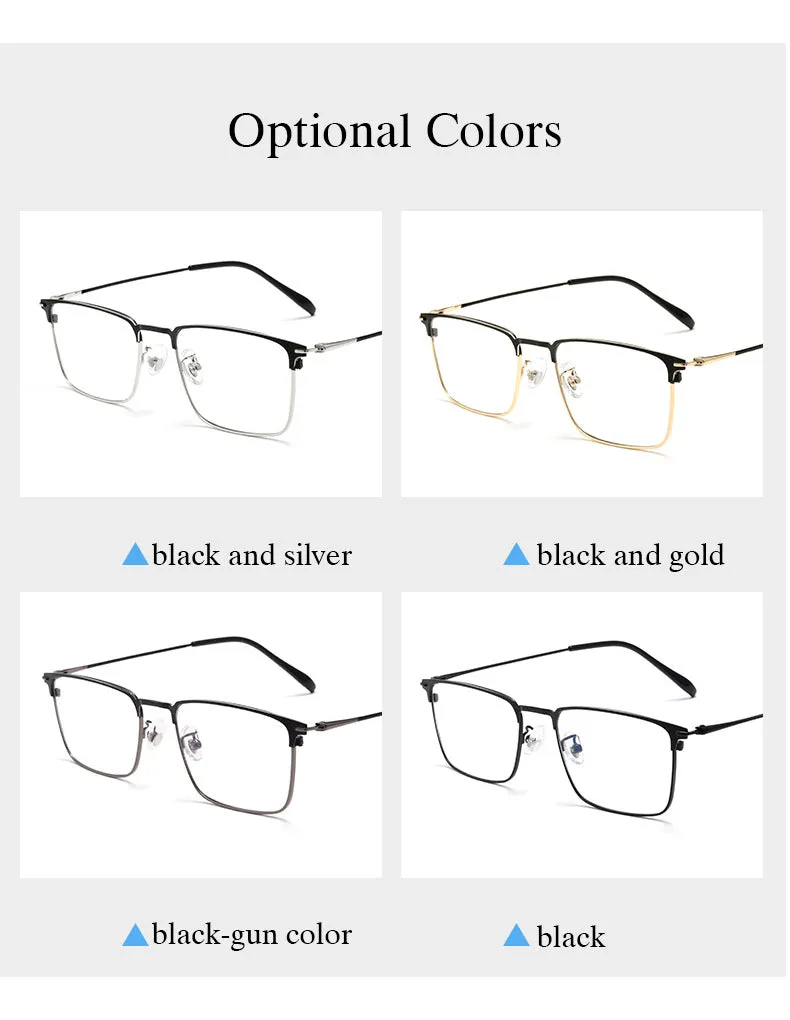 Hotochki Men's Full/Semi Rim SquareTitanium Frame Eyeglasses 0608-0606