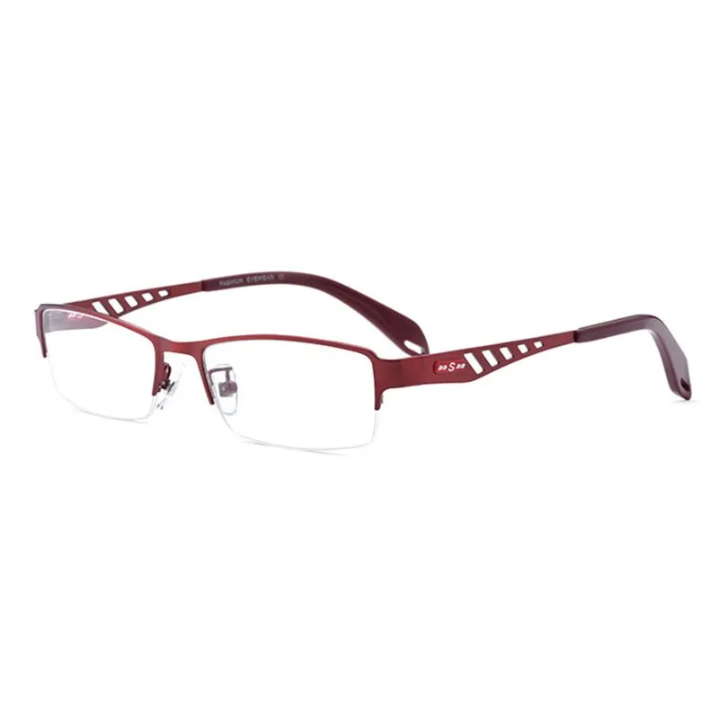Hotochki Men's Semi Rim Rectangular Alloy Frame Eyeglasses
